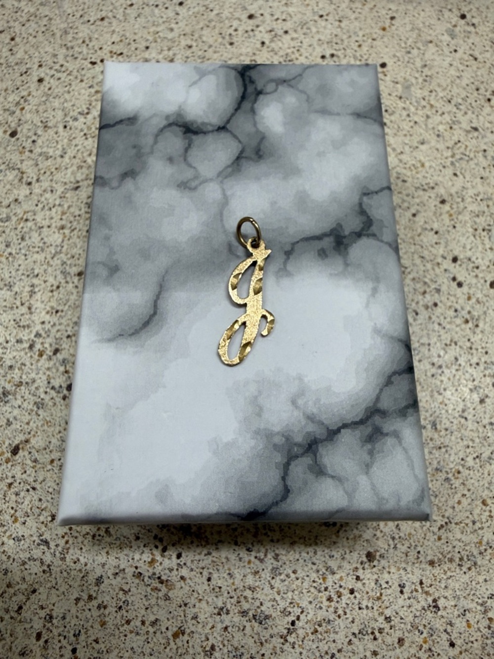 14k Gold Script Letter 'J' Pendant Charm